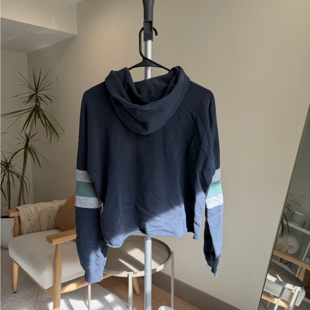 Women's | Abercrombie Oversized Crop Hoodie Navy Seafoam | Small - Picture 2 of 2